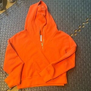 Fabletics cropped waffle half zip hoodie